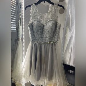 A beautiful grey dress.